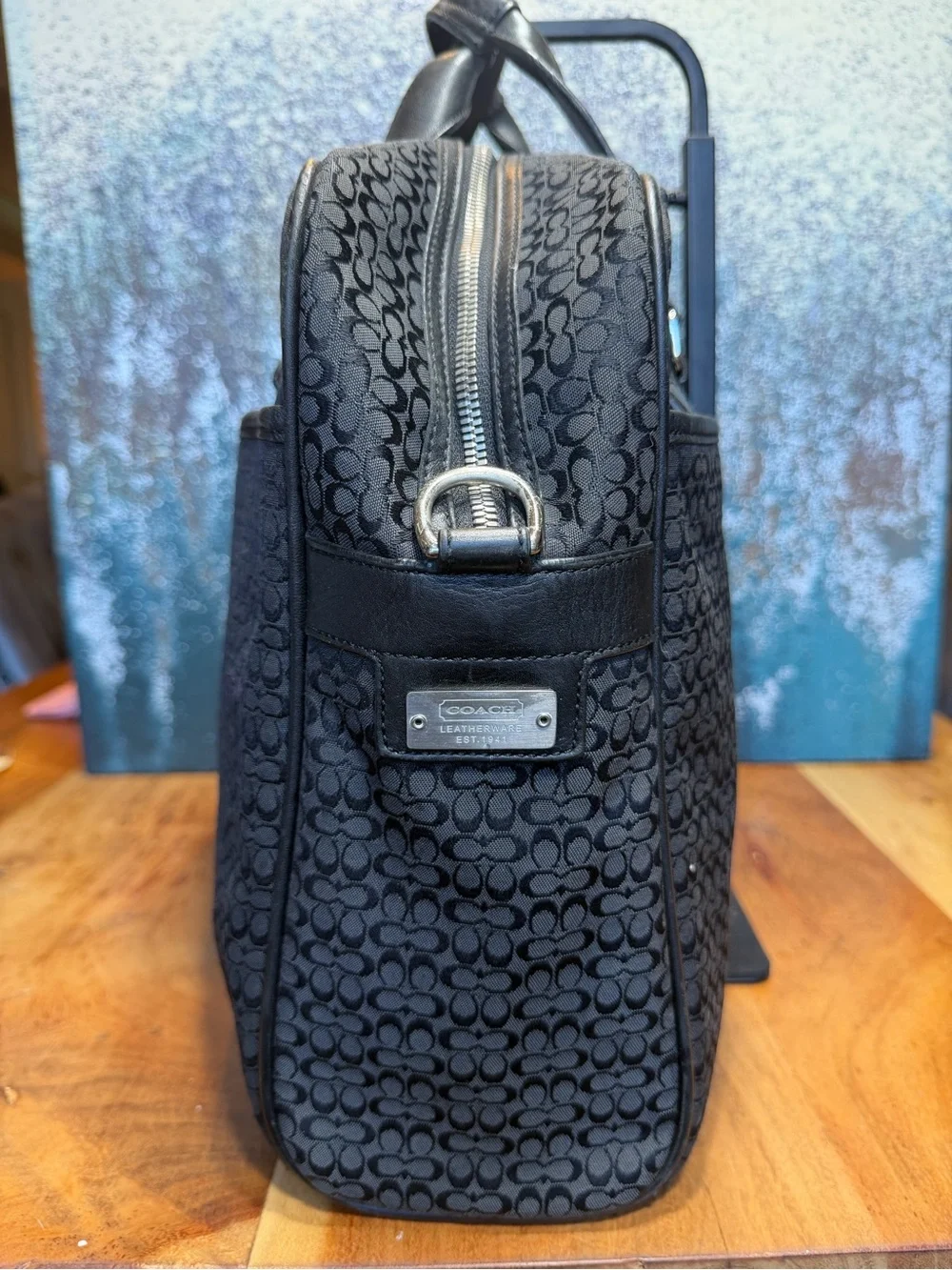 Coach Men’s Classic 2008 Micro C Hudson Briefcase Laptop Bag Black